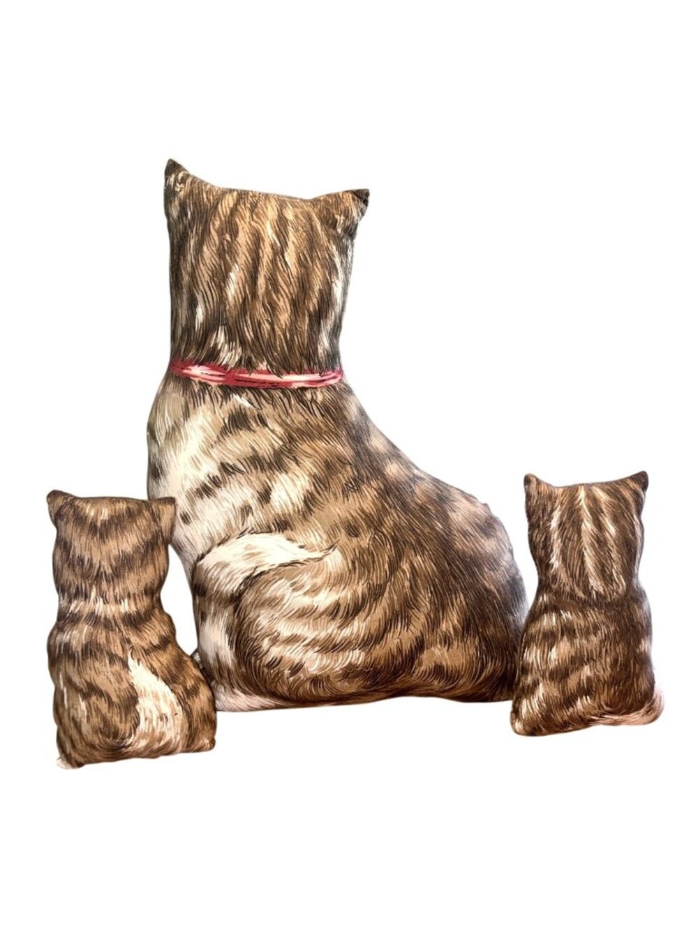 Vintage Handmade Tabby Cat Kittens Cloth Pillows Set Folk Art Decor - Picture 4 of 5